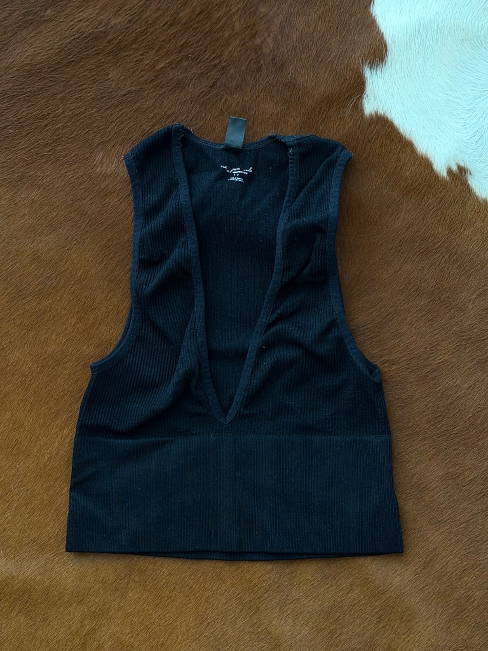Out From Under black ribbed plunge tank size S